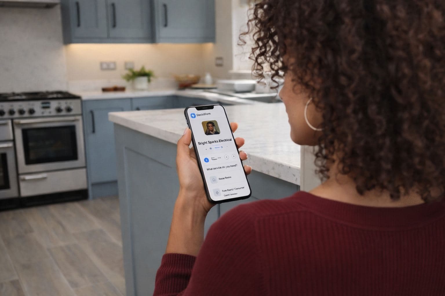 Customer filling out form on mobile