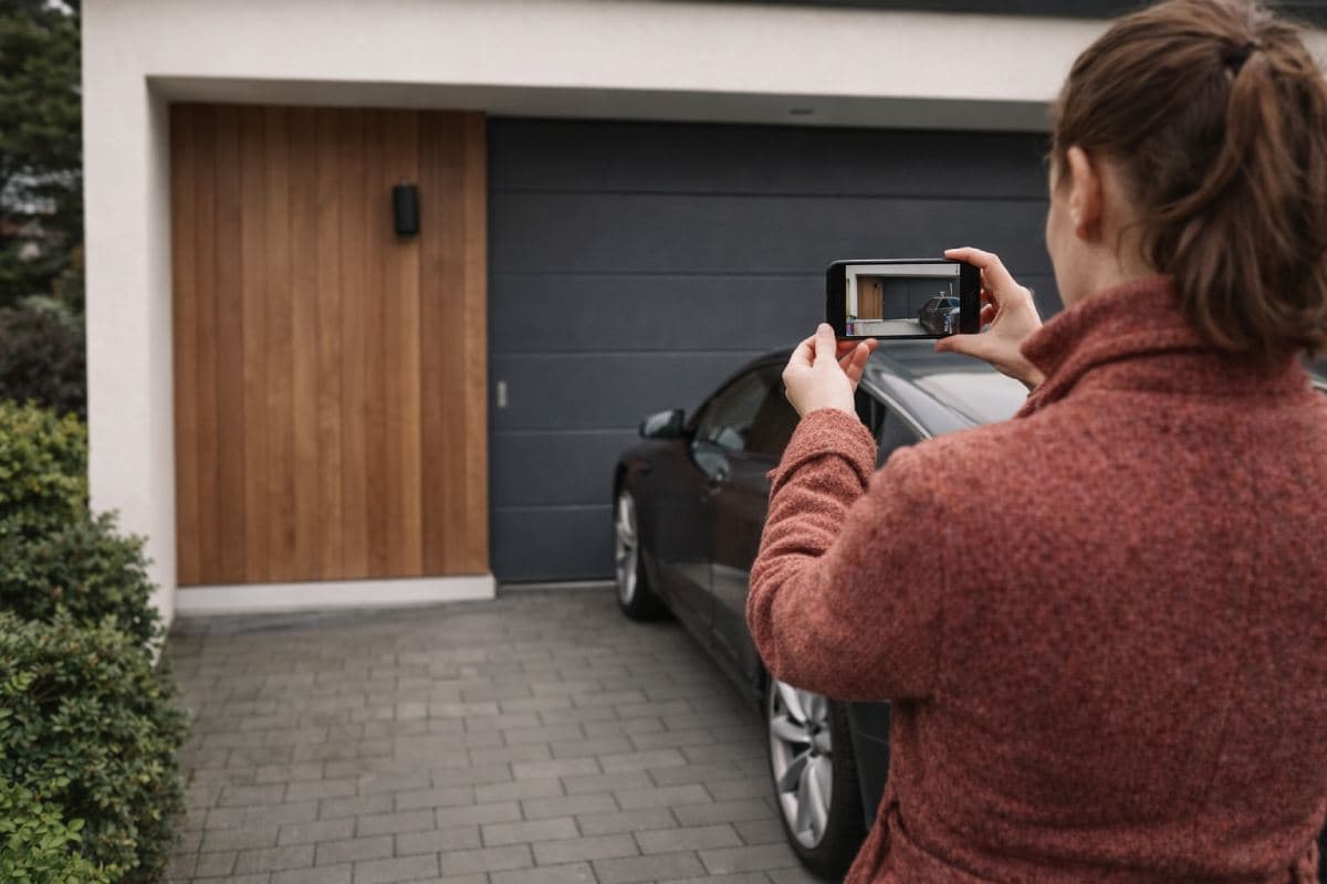 Customer taking photo of electrical work needed